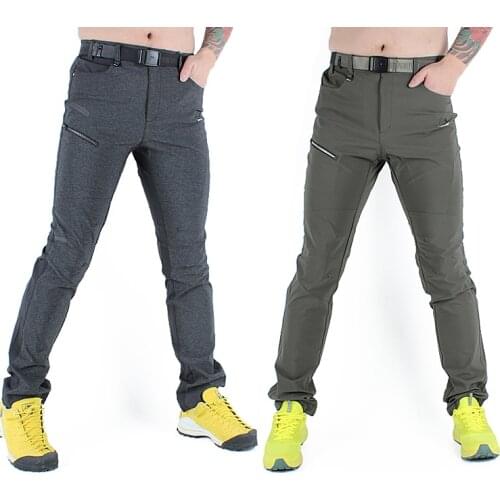 Men`s spring summer quick-dry waterproof sweat absorption breathable slim elastic hiking pants mens Trekking cycling pants