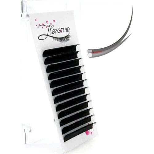 HBZGTLAD Flat Ellipse Eyelashes Extensions 0.15/0.2mm C/D/DD ellipse shaped Matte false ellipse eyelashes Ligher Volume looking