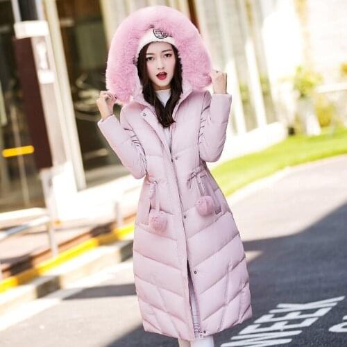 2019 Rushed Silk No Winter Clothes Cotton-padded Girls Long Fund New Self-cultivation Even Cap Back Thickening Cotton Loose