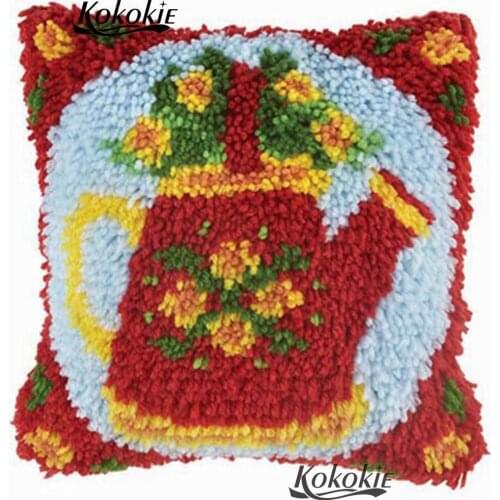Throw Pillow diy carpet latch Hook cross stitch 3d fabric cushion embroider needlework kits Crocheting Rug Yarn Pillowcase