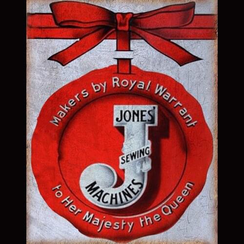 Jones Sewing Machine ADVERTISEMENT METAL TIN SIGN POSTER PLAQUE