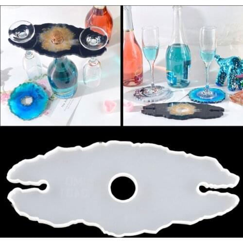 Handmade Large Wine Glass Rack Holder Silicone Resin Mold Bottle Shelf Storage Glass Tray Resin Mould Tools Art Crafts New
