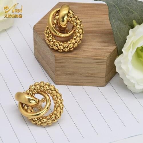 ANIID Golden Earrings Designer Stud Ear Rings For Women Luxury Accessories Jewelry 2021 Trend Geometry Earrings Gift Female