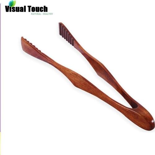 Visual Touch Wooden Kitchen Tongs Food Tongs Salad Serving BBQ Tongs Meat Bread Food Clip Clamp Toast Tongs Wooden Utensils