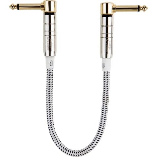 Guitar Patch Cable, Right Angle 1/4" TS Pedal Board Cable Studio Instrument Cable for Bass Guitar, Electric Mandolin, Pro Audio