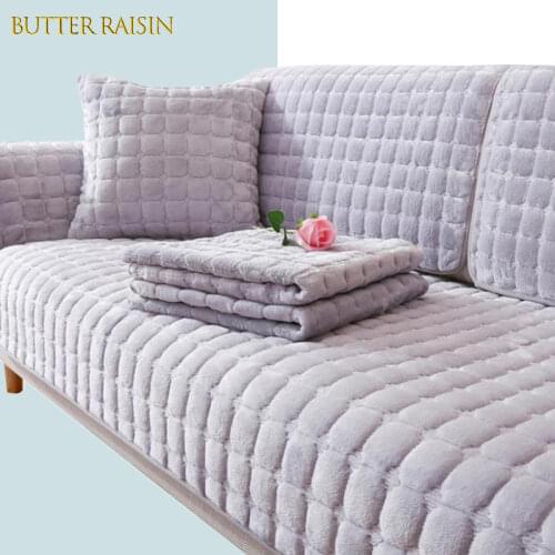 Winter Plush Sofa Cover For Living Room Sofa Towel European-style Slip-resistant Warm Couch Cover Corner Cushion Covers For Sofa