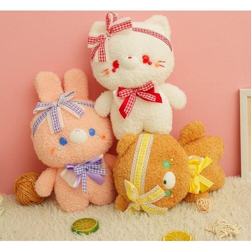 1pc 23cm Lovely 3 Styles Animal Plush Dolls Cute Rabbit Bear Cat Plush Toys Kawaii Stuffed Soft Toys for Girls Baby Decor Gifts