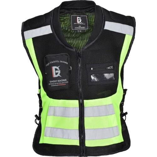 1PC Hi-Vis Reflective Motorcycle Vest Adjustable Waistcoat Commuting Jacket Safety Outwear For Motorcycle Wearing