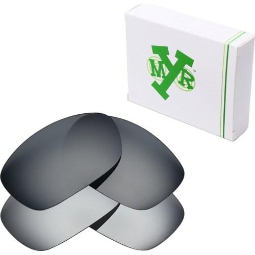 2 Pairs Mryok POLARIZED Replacement Lenses for-Oakley Ten-X Sunglasses Silver Titanium & Black IR