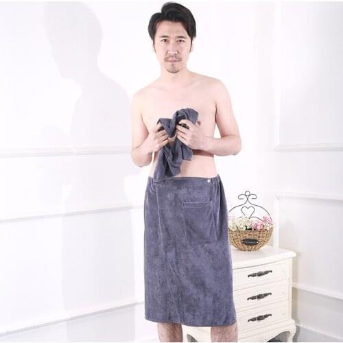 New Fashion Man Wearable Magic Mircofiber Bath Towel With Pocket Soft Swimming Beach Bath Towel Face Towel 2pcs