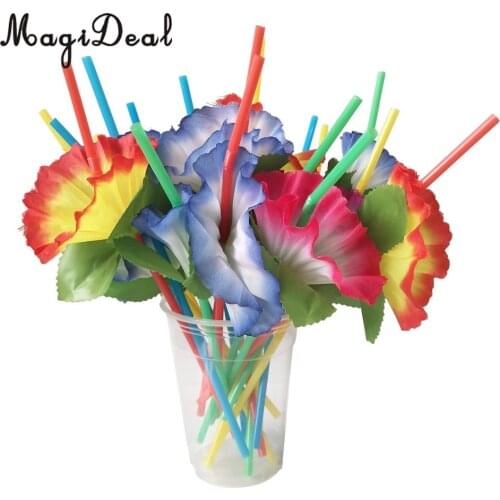 20pcs Assorted Colorful Flower Cocktail Party Straws Party Table Decoration