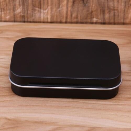 2021 New Storage Box Small Jewelry Candy Coin Key Organizer Tin Flip Black Gifts Sealed