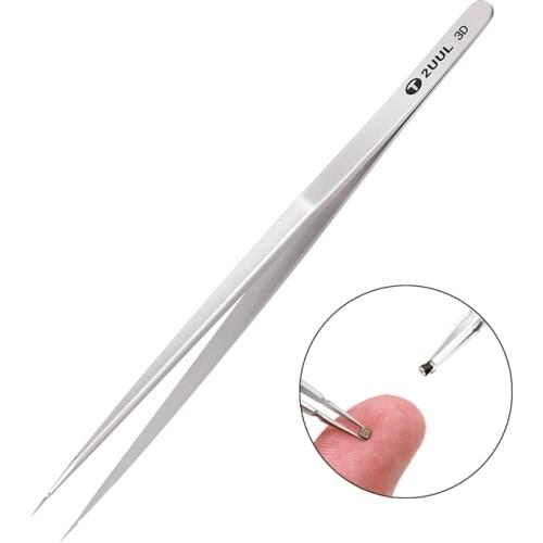2UUL Hand Polish 3D Tweezers High Precision Sharp Flying Line Super Hard Tweezer for Planting Tin IC Chip Micro Repair Forceps