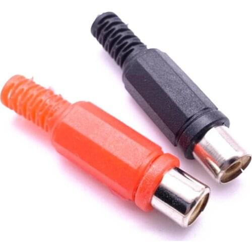 8Pcs/lot Good Quality Plastic RCA welding Connector RCA Male/Female plug adapter for AV Audio Vidiod Wire Connector plug socket