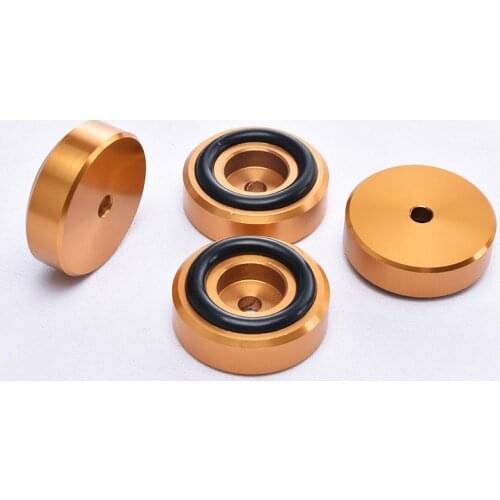 KYYSLB Diameter 30 Mm Height 11 Mm All Aluminum Amplifier Chassis Feet with Rubber Ring Shock Absorption Aluminum Machine Feet