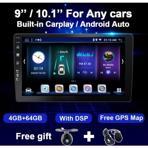 Eunavi 2Din Android 10 Car Radio Multimedia Video Player Auto Audio Universal HD Screen Carplay DSP GPS navigation 2 Din no DVD