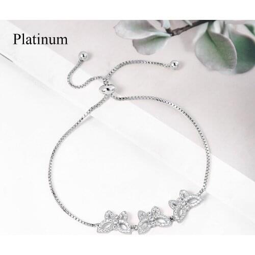 Beadsnice Zircon Butterfly Bracelet Dainty Shiny Bling Glither Custom Bangled Simple Korean Style ID 41143