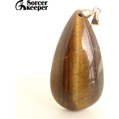 Free Shipping Fashion Jewelry Natural African Tigers Eye Stone Drop Pendant Necklace Timeless Gift For Boyfriend FS860