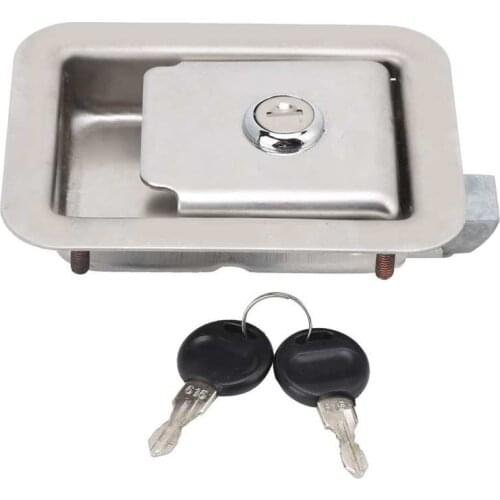 Generator Set Panel Lock Stainless Steel with 2 Keys Square for Tool Box Electric Cabinet Door Lock