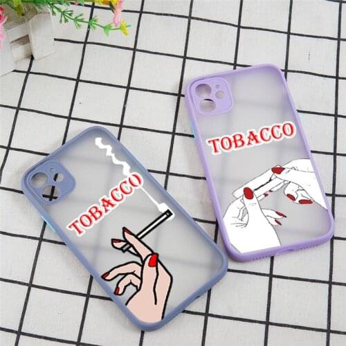 JAMULAR Tobacco PC TPU Case for iPhone 11 11Pro X XS XR Max 7 8 Plus 9 SE2020 Cartoon Interesting Hard Shell Phone Back Cover