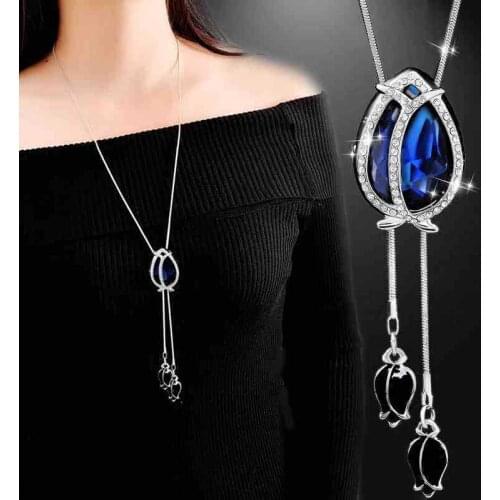 Black Flower Rose Choker Necklaces & Pendants for Women Fashion Chain Long Necklace Female Collier Femme Gifts