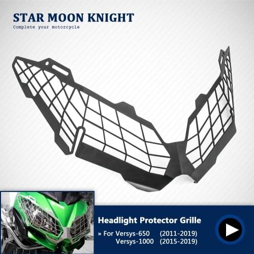 For KAWASAKI VRESYS 650 2011-2019 VERSYS 1000 15-19 Motorcycle Headlight Guard Protector Cover Protection Grill Aluminum