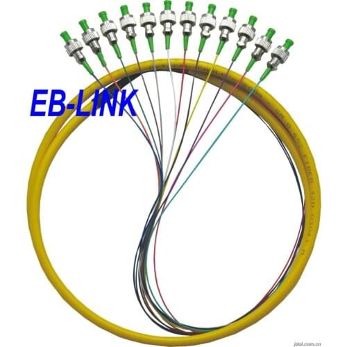 EB-LINK 1.5 Meters FC/APC 12 fiber cores 0.9mm breakout fiber pigtail Optic Pactch Cord