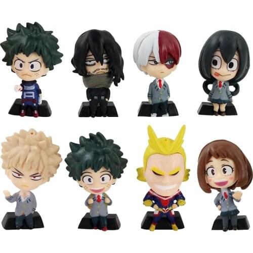 4-5cm 4pcs/set My Hero Academia Todoroki Shoto Izuku Midoriya Bakugou Ochaco Uraraka Katsuki PVC Figures Model Toys Doll gifts