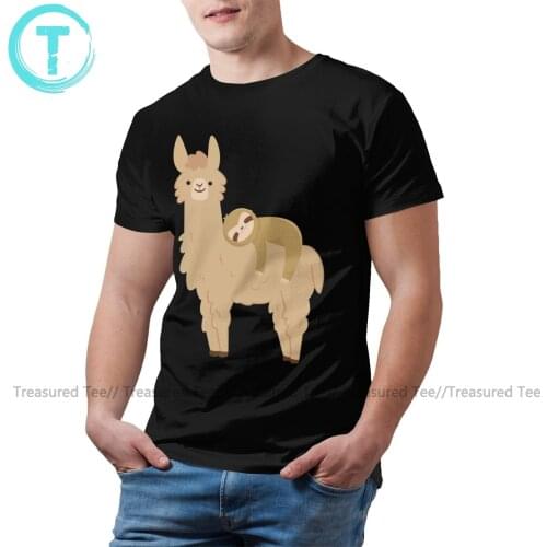 Llama T Shirt Adorable Sloth Relaxing T-Shirt 100 Percent Cotton Mens Tee Shirt XXX Cute Graphic Casual Tshirt