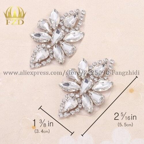 FZD Wholesale 100 PCS Hot Fix beaded bridal belt Rhinestone Applique and Trim for Shoes Decorative Patch Sticker Shoe-buckie