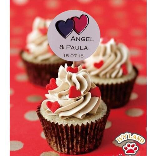 Hot Customize Cupcake Toppers,Round,for Party Supplies Favors,45 Pcs/lot