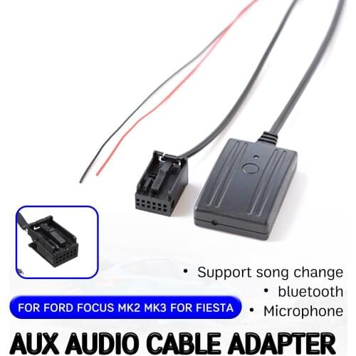 For Ford for Focus Mk2 MK3 for Fiesta Cable Adapter Hands-free Hifi aux module Head Unit Interface bluetooth Aux Receiver
