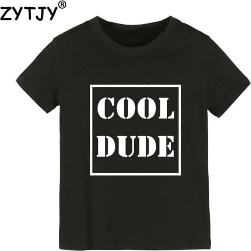 Cool Dude Letters Print Kids tshirt Boy Girl t shirt For Children Toddler Clothes Funny Top Tees Drop Ship Y-100