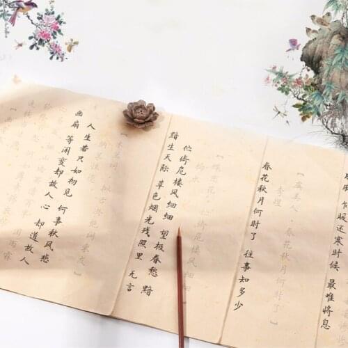 Small Regular Script Calligraphy Copybook Chinese Classic Poems Calligraphy Practice Book Set for Beginner Gold Foils Xuan Paper