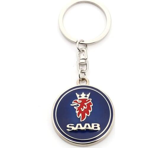 Metal Car Keychain Auto Badge Emblem Key Chain Key Ring Key Holder for SAAB 9000 900 SCANIA Aero X 93 9-3 9-5 9-7X Car Styling