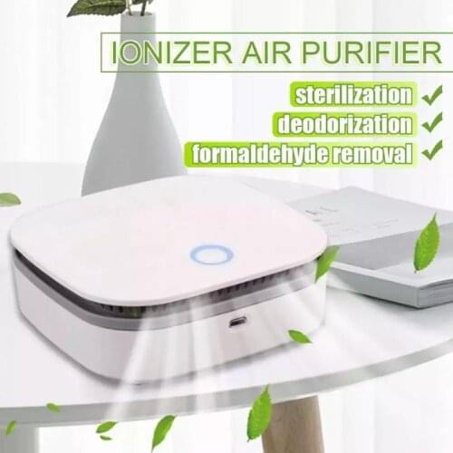 Mini Air Purifier Smart Fridge Freshen Air Cleaner Ozone Anion Generator USB Rechargeable Portable Kitchen Auto Home Clear Odor