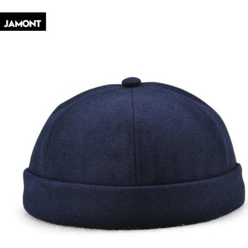 Fashion Fisherman Beanie Men Women Miki Hat Solid Cotton Hat Autumn Spring Winter Turn Up Retro Sailorcap Brimless Gray Black