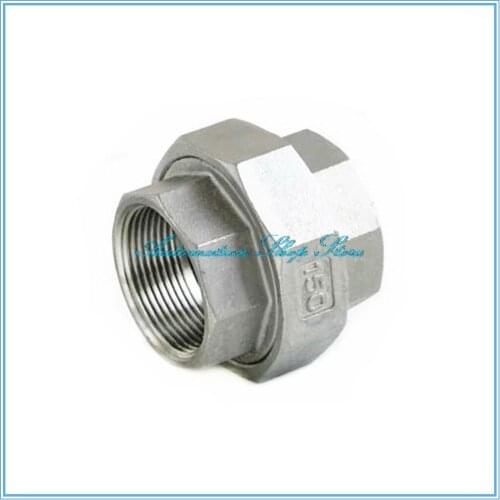 304 Stainless Steel 1/8" 1/4" 3/8" 1/2" 3/4" BSP Female Thread Stainless Socket Union Set Pipe Fitting Connector Water gas Oil
