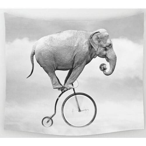 Elephant On A Bike Tapestry Wall Hanging Tapestry