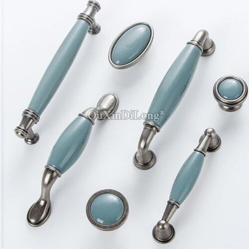 New 10PCS European Ceramic Furniture Handles Drawer Pulls Cupboard Wardrobe Bookcase Kitchen Wine Cabinet Pens Handles & Knobs