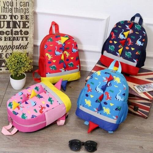 Disney New Cute Unisex Cartoon Backpack children School Bags Boys and Girls Dinosaur Schoolbag Baby Kids Bag