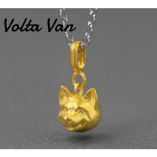 Volta Van 925 Sterling Silver Pendant Necklaces Fine Jewelry 2021 New Cute Shiba Inu Original Design Concise Elegant Necklaces