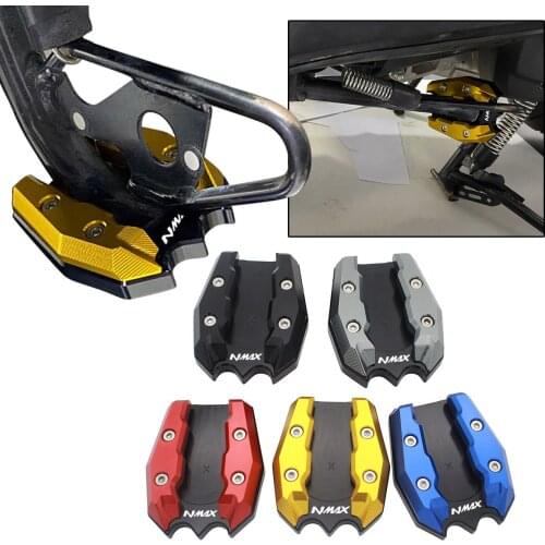 SEMSPEED 2020 New NMAX logo CNC Foot Kickstand For Yamaha nmax N MAX 155 150 125 Motorcycle Sidestand Extension Enlarge Stand