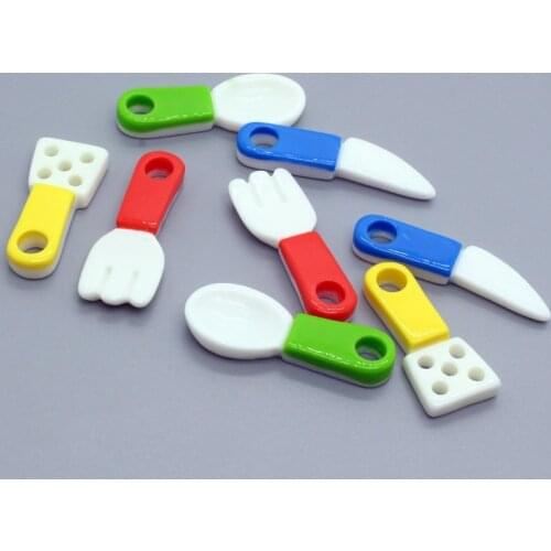 5pcs Mixed Micro Mini Crafts Spoon Knife Resin Charms DIY Doll House Kitchenware Decor Earring Pendants For Jewelry Accessory