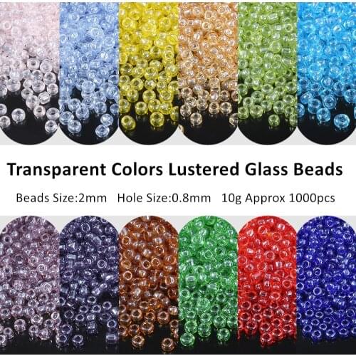 2mm 11/0 Transparent Colors Lustered Glass SeedBeads Spacer Czech Bead Diy For Jewelry Making Fitting Garment Sewing Accessories