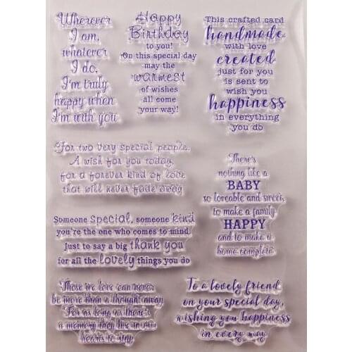 English words Transparent Clear Silicone Stamp/Seal for DIY scrapbooking/photo album Decorative clear stamp sheets