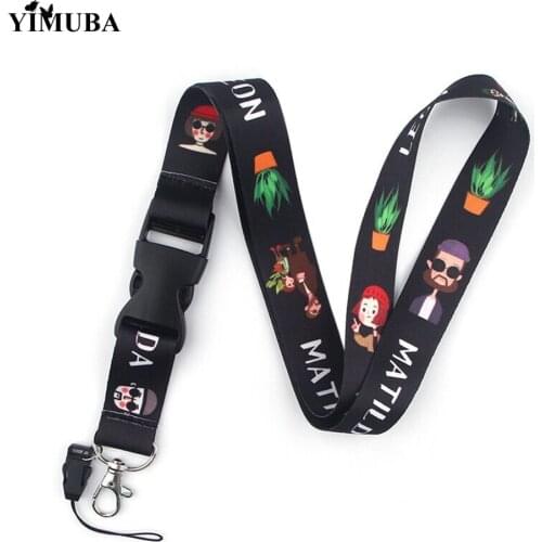 YIMUBA Matilda and Leon Lanyards Keychain Killer Cartoon Print Webbing Ribbon Hang Rope Phone Straps Key Chain Movie Decoration