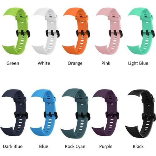 10pcs/lot 10 colors Smartwatch Band Silicone Bracelet Strap Band Watch Belt Women Men Wristbands for Honor Band 5