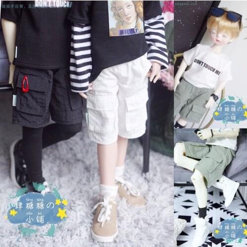 BJD doll Wrinkle Stereo Bag Casual Shorts 6 Cents 4 Cents 3 Cents Pupil Middle Leg Pants Foryosd /MSD/SD17 Doll Pants