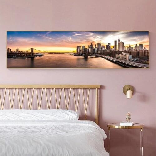 Modern Landscape Canvas Painting on Canvas Posters and Prints New York City Wall Art Pictures for Kitchen Backsplash Home Decor